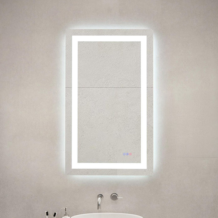 40X24 Led Mirror, Adjustable Color 3000K/4200K/6400K White Finish - DECOR by Joshua Marshal