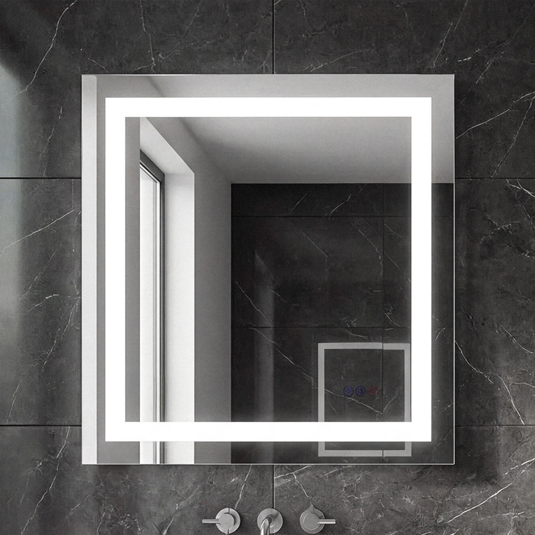 30X27 Led Mirror, Adjustable Color 3000K/4200K/6400K White Finish - DECOR by Joshua Marshal