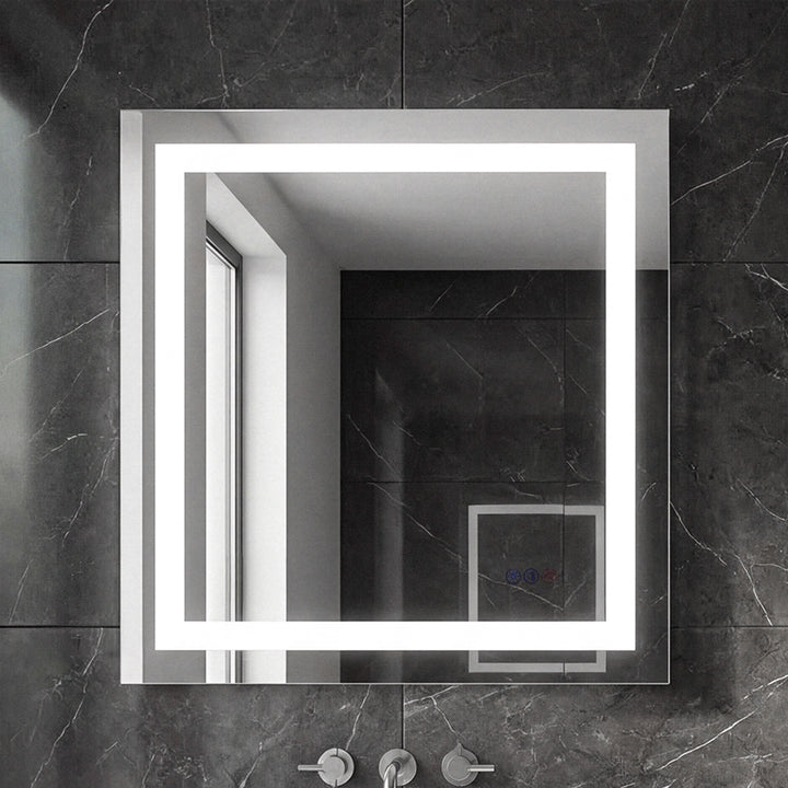 30X27 Led Mirror, Adjustable Color 3000K/4200K/6400K White Finish - DECOR by Joshua Marshal