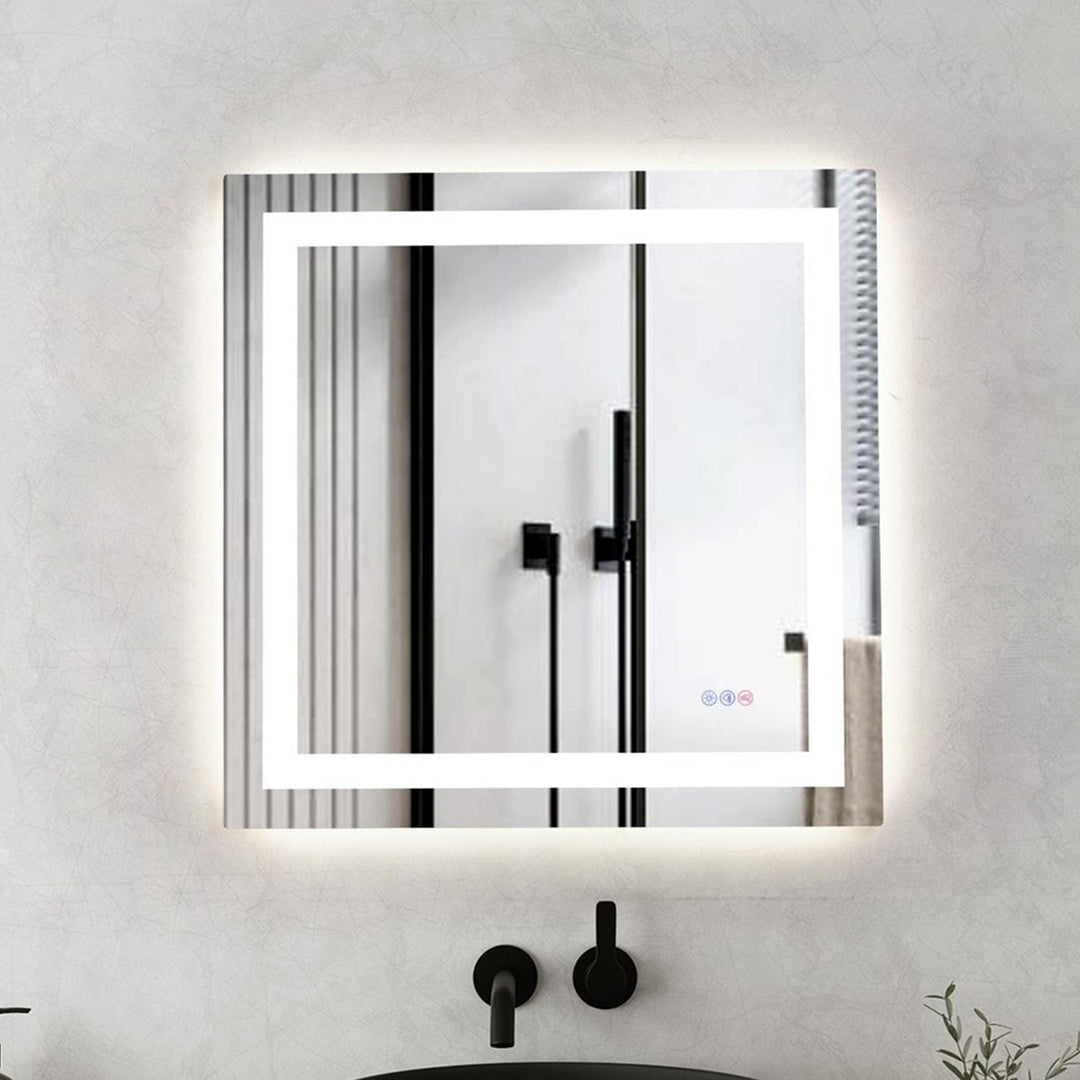 30X30 Led Mirror, Adjustable Color 3000K/4200K/6400K White Finish - DECOR by Joshua Marshal