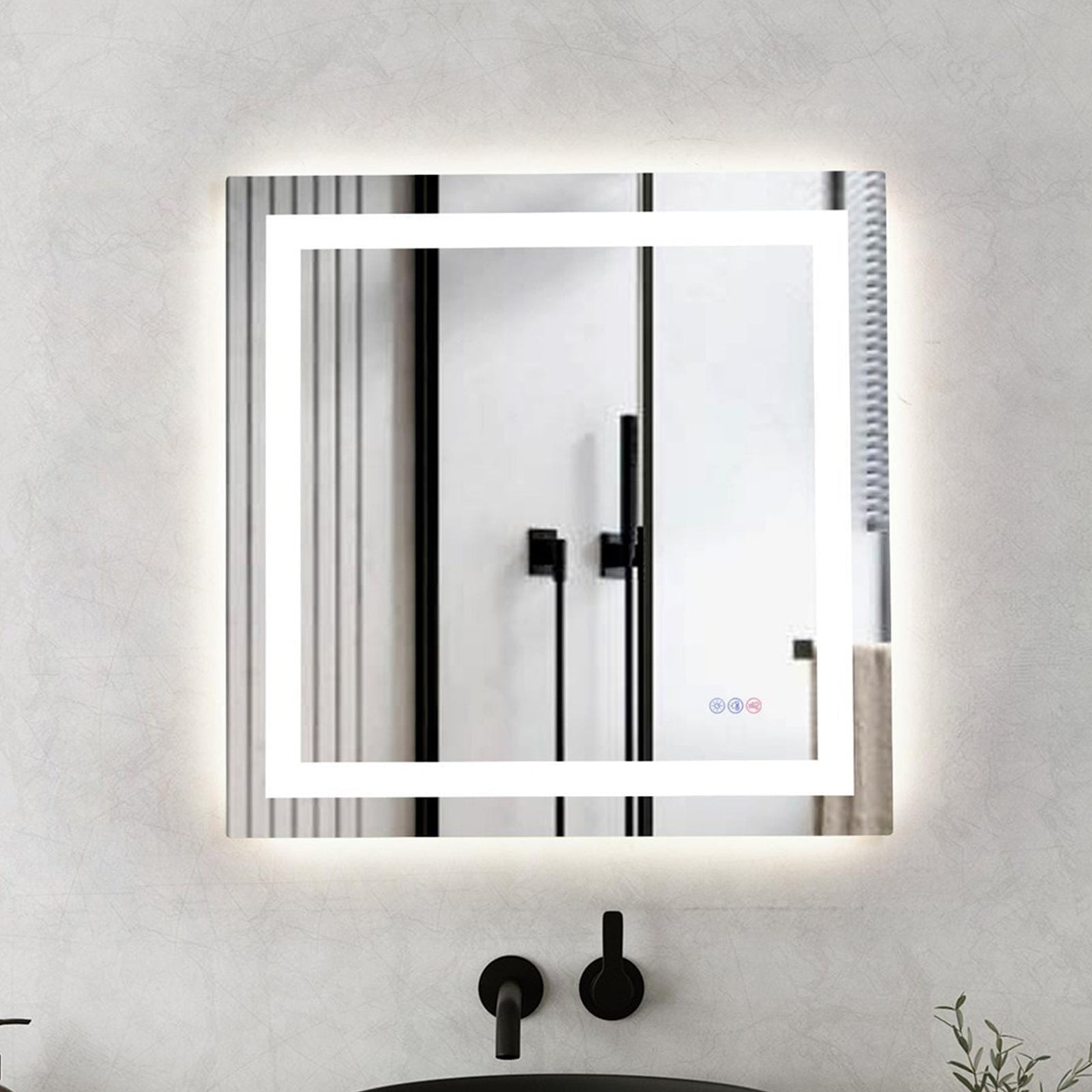 30X30 Led Mirror, Adjustable Color 3000K/4200K/6400K White Finish - DECOR by Joshua Marshal