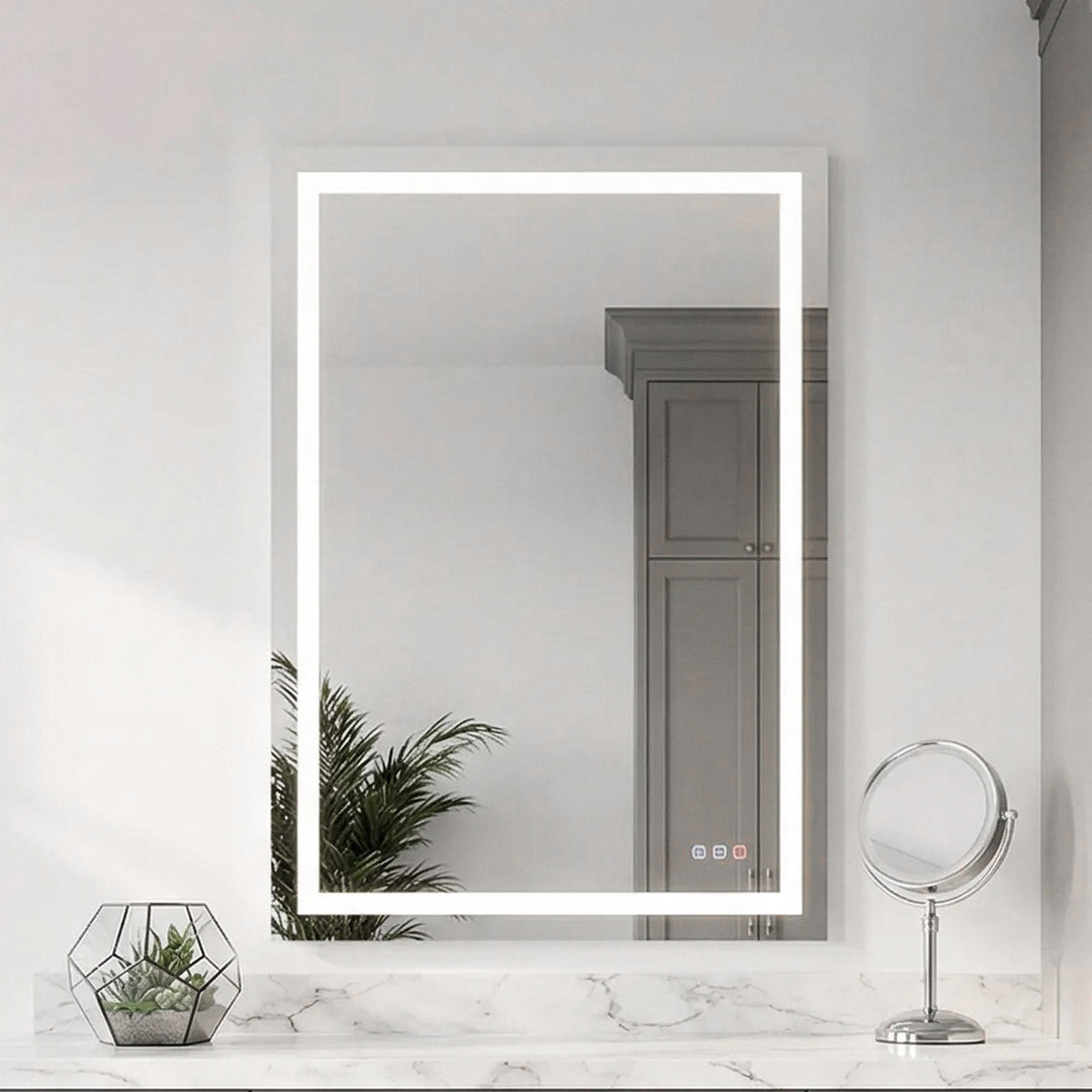 48X30 Led Mirror, Adjustable Color 3000K/4200K/6400K White Finish - DECOR by Joshua Marshal