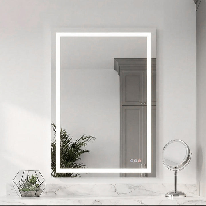 48X30 Led Mirror, Adjustable Color 3000K/4200K/6400K White Finish - DECOR by Joshua Marshal