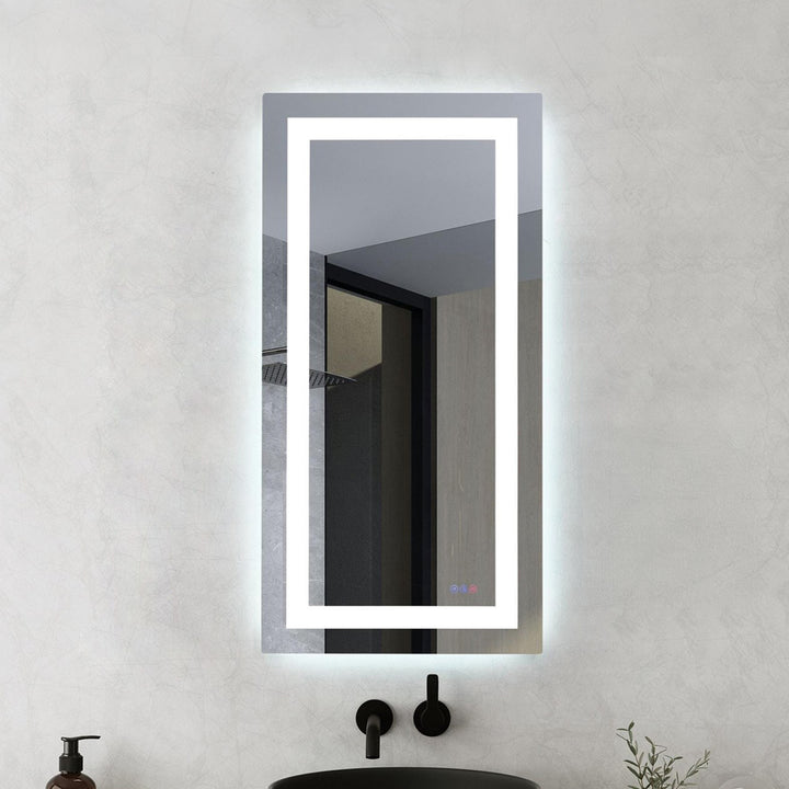 72X30 Led Mirror, Adjustable Color 3000K/4200K/6400K White Finish - DECOR by Joshua Marshal