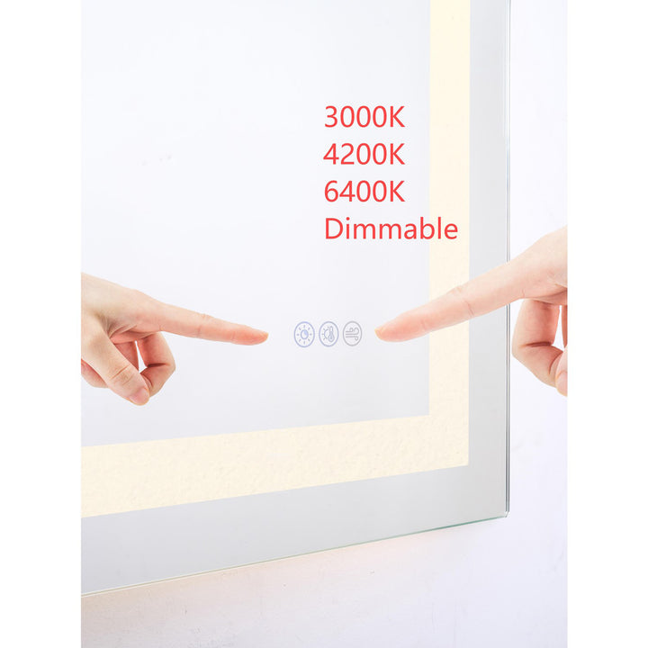 72X30 Led Mirror, Adjustable Color 3000K/4200K/6400K - View 5 - Joshua Marshal