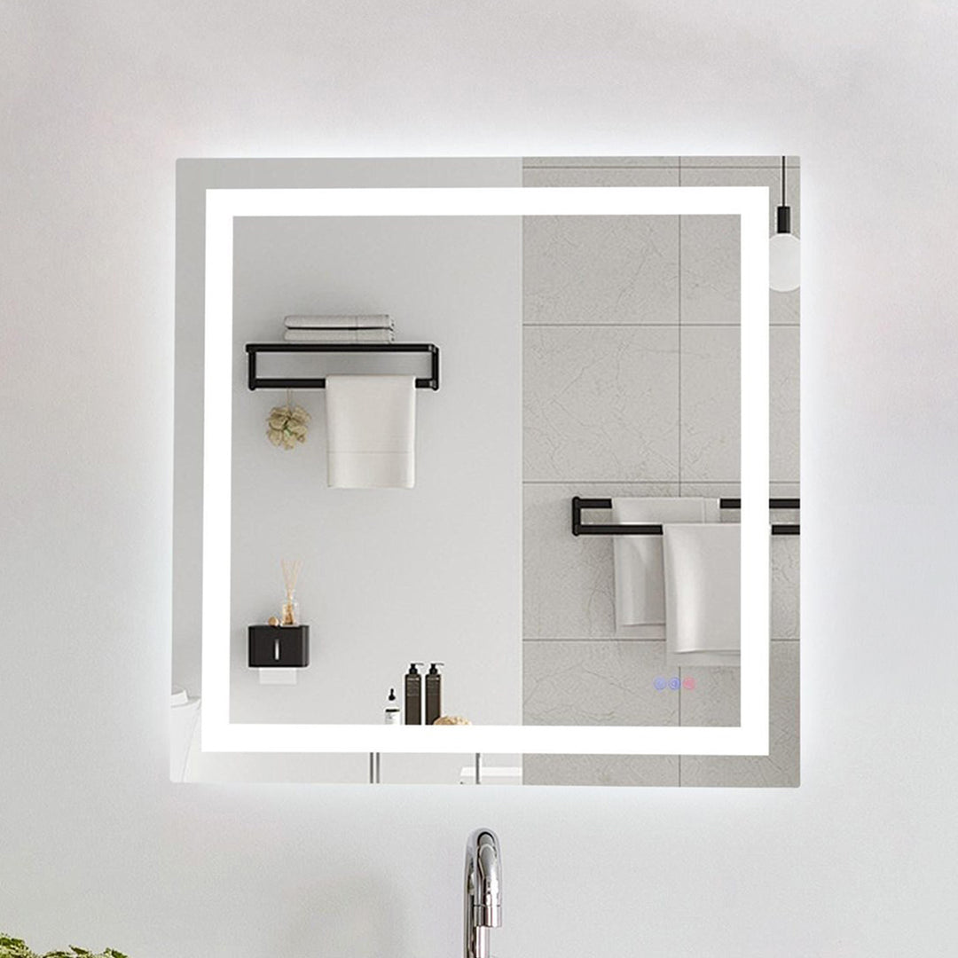 36X36 Led Mirror, Adjustable Color 3000K/4200K/6400K White Finish - DECOR by Joshua Marshal