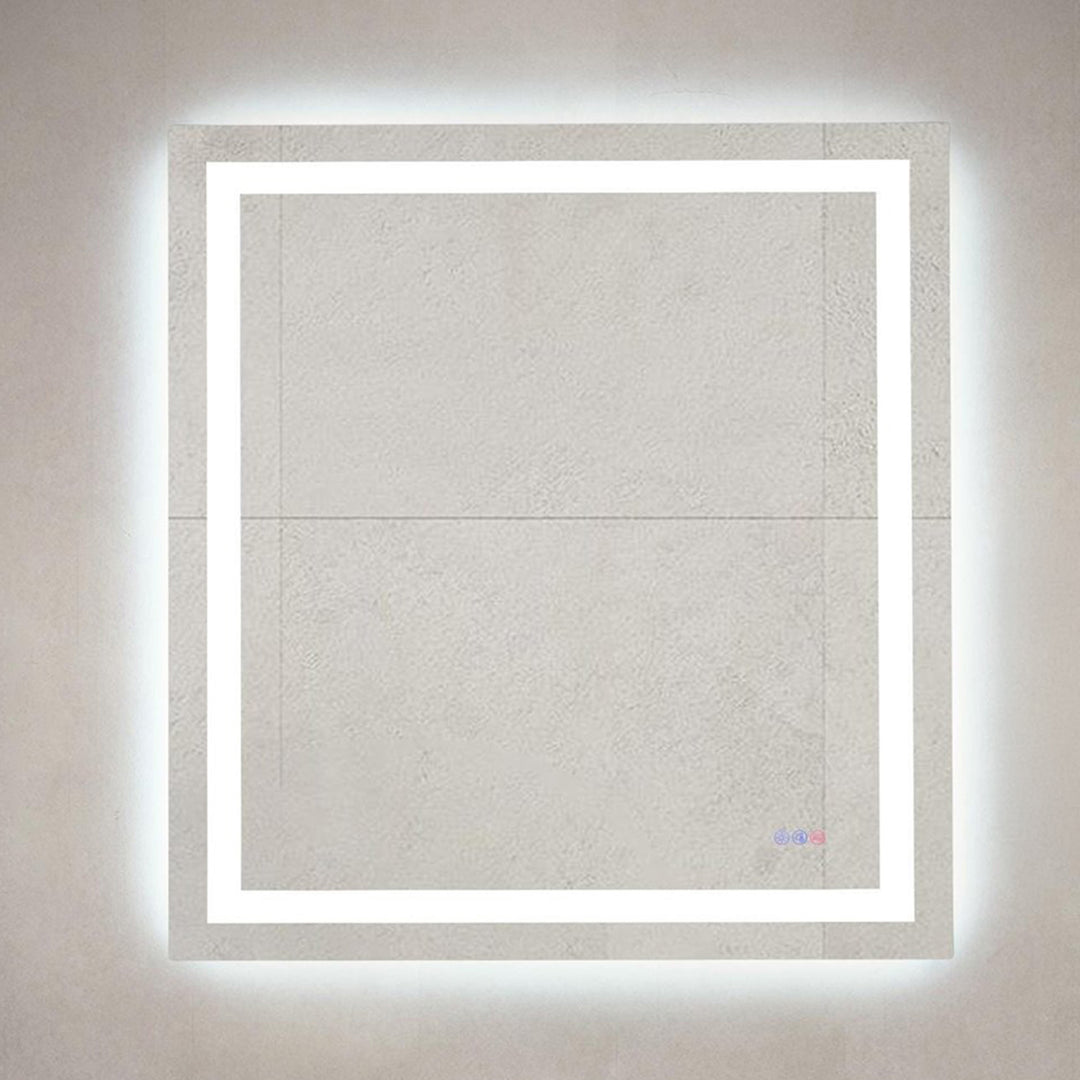 40X36 Led Mirror, Adjustable Color 3000K/4200K/6400K White Finish - DECOR by Joshua Marshal