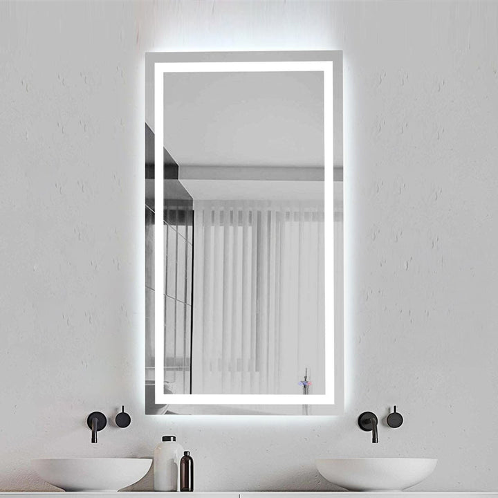 72X36 Led Mirror, Adjustable Color 3000K/4200K/6400K White Finish - DECOR by Joshua Marshal