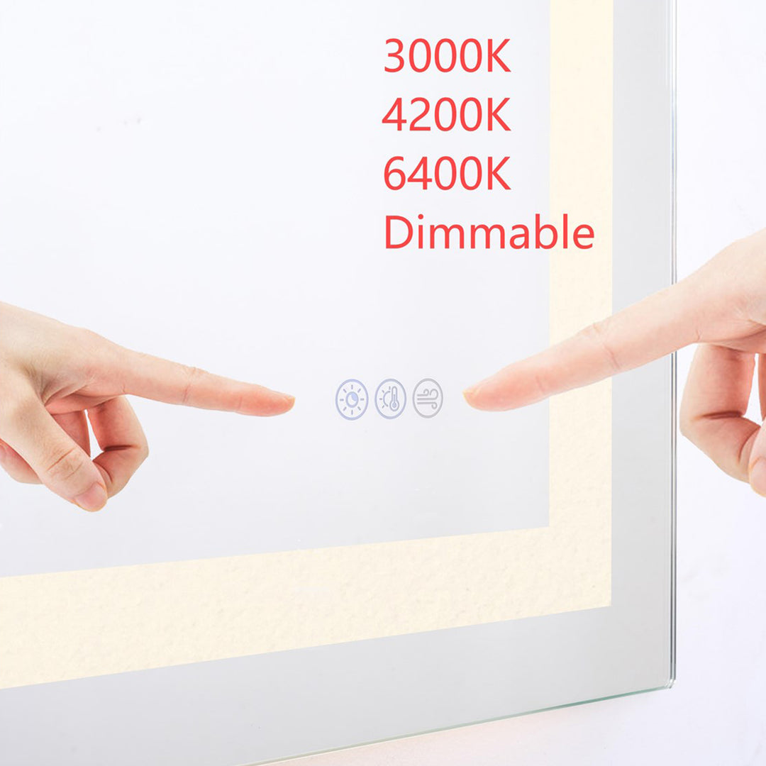 60X42 Led Mirror, Adjustable Color 3000K/4200K/6400K - View 5 - Joshua Marshal