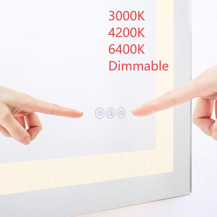 60X42 Led Mirror, Adjustable Color 3000K/4200K/6400K - View 5 - Joshua Marshal