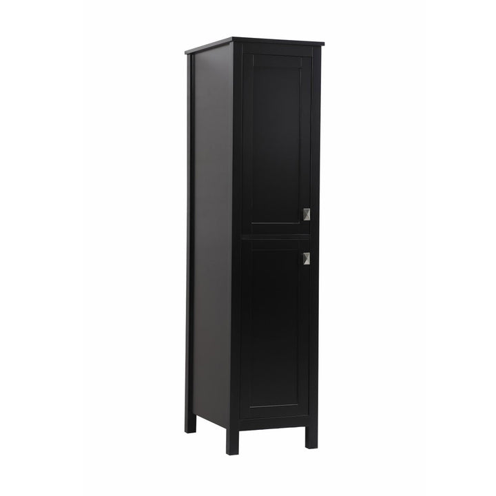 16 Inch Wide Bathroom Linen Storage Freestanding Cabinet In Black - View 4 - Joshua Marshal