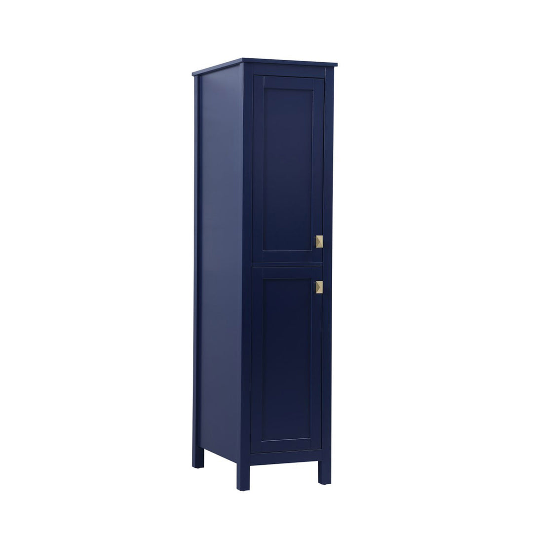 16 Inch Wide Bathroom Linen Storage Freestanding Cabinet In Blue - View 4 - Joshua Marshal