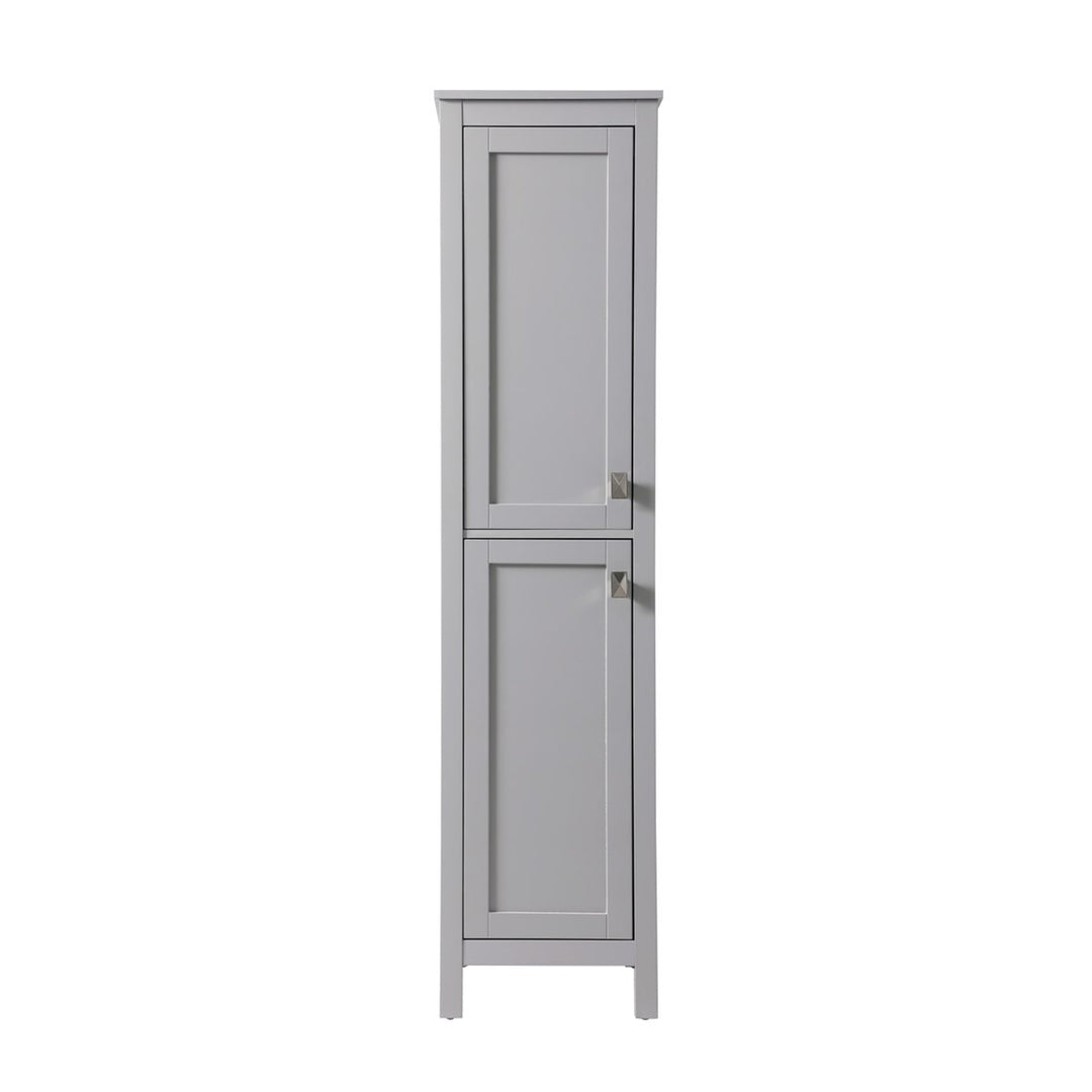 16 Inch Wide Bathroom Linen Storage Freestanding Cabinet In Grey - View 3 - Joshua Marshal