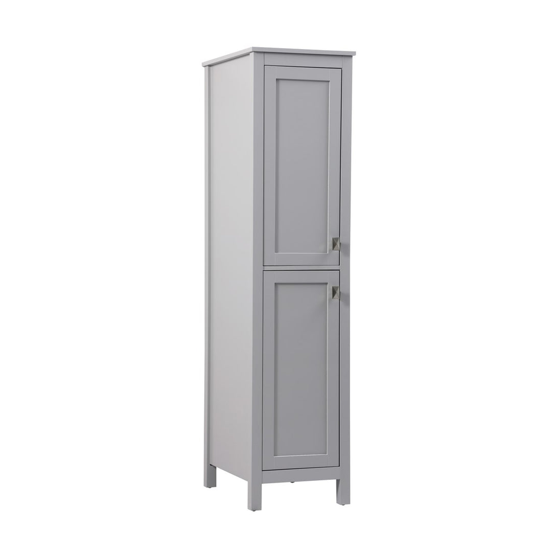 16 Inch Wide Bathroom Linen Storage Freestanding Cabinet In Grey - View 4 - Joshua Marshal