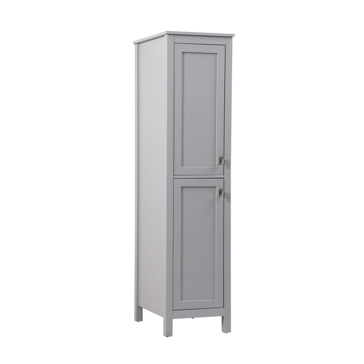 16 Inch Wide Bathroom Linen Storage Freestanding Cabinet In Grey - View 4 - Joshua Marshal