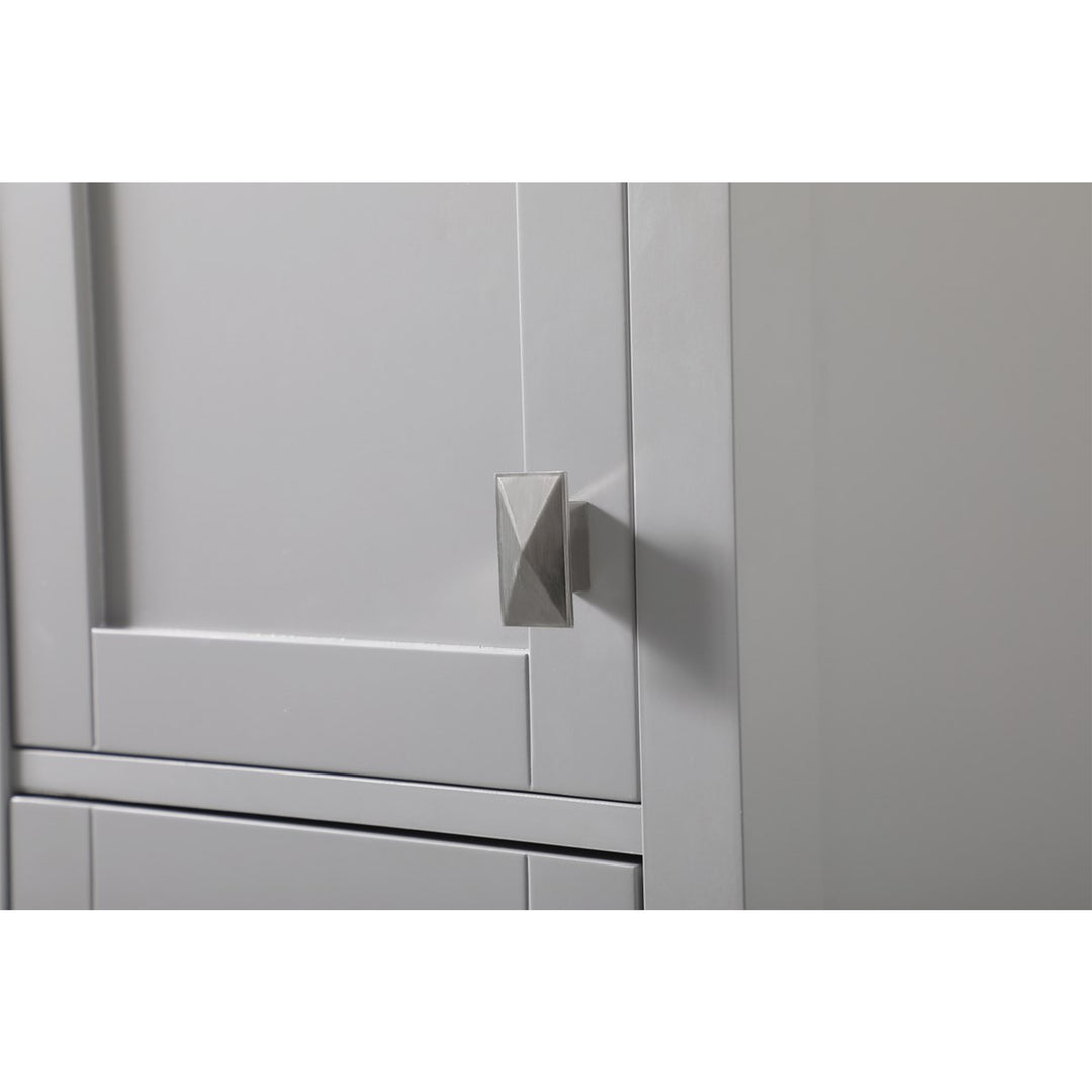 16 Inch Wide Bathroom Linen Storage Freestanding Cabinet In Grey - View 5 - Joshua Marshal