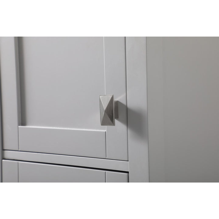 16 Inch Wide Bathroom Linen Storage Freestanding Cabinet In Grey - View 5 - Joshua Marshal
