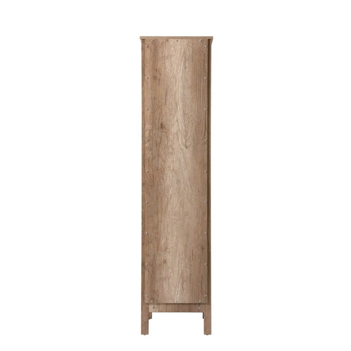 16 Inch Wide Bathroom Linen Storage Freestanding Cabinet In Natural Oak - View 5 - Joshua Marshal