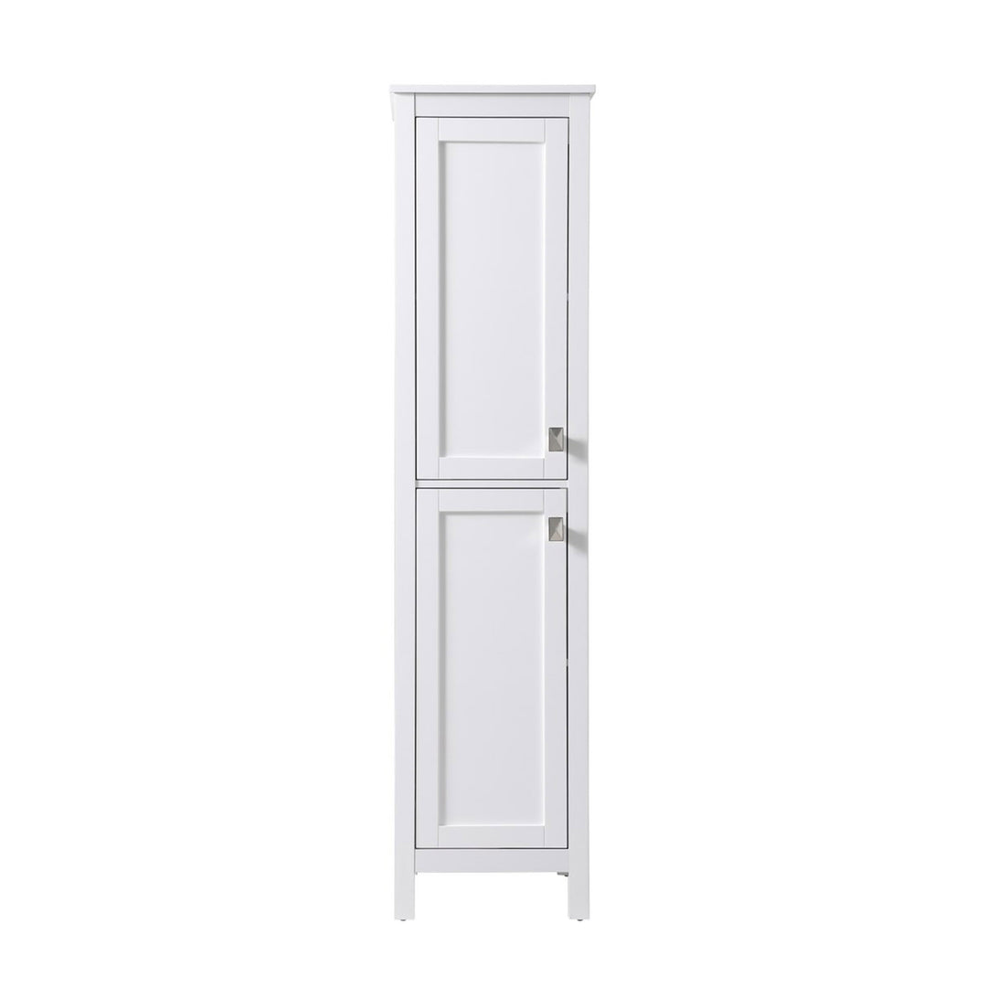 16 Inch Wide Bathroom Linen Storage Freestanding Cabinet In White - View 3 - Joshua Marshal