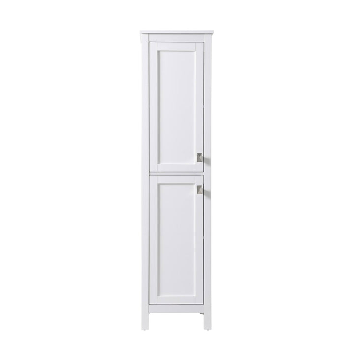 16 Inch Wide Bathroom Linen Storage Freestanding Cabinet In White - View 3 - Joshua Marshal