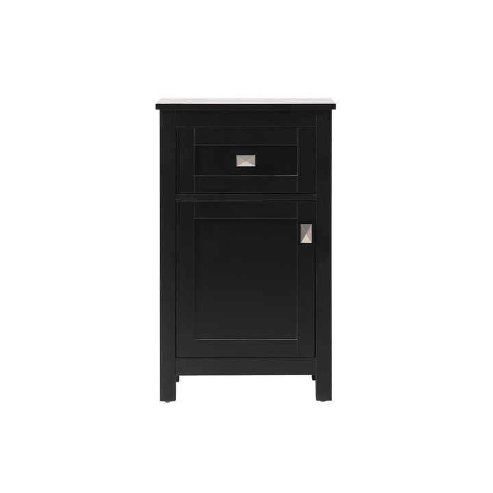 18 Inch Wide Bathroom Storage Freedstanding Cabinet In Black - View 3 - Joshua Marshal