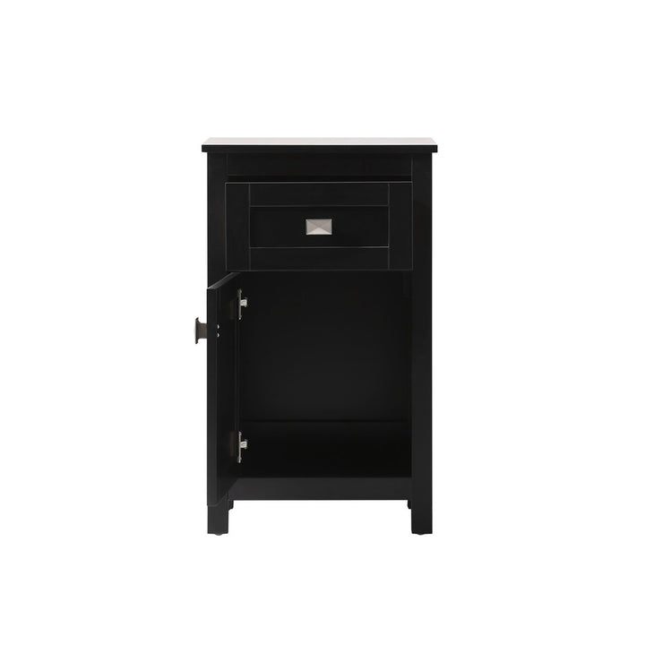18 Inch Wide Bathroom Storage Freedstanding Cabinet In Black - View 4 - Joshua Marshal