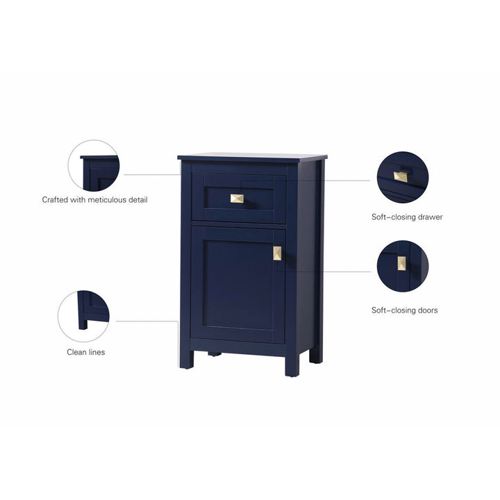 18 Inch Wide Bathroom Storage Freedstanding Cabinet In Blue - View 6 - Joshua Marshal