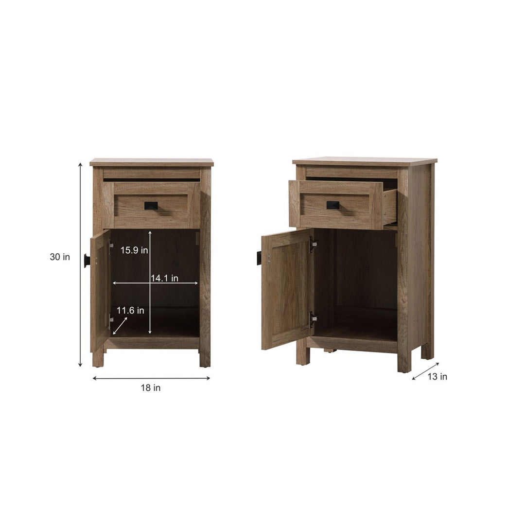 18 Inch Wide Bathroom Storage Freedstanding Cabinet In Natural Oak - View 4 - Joshua Marshal