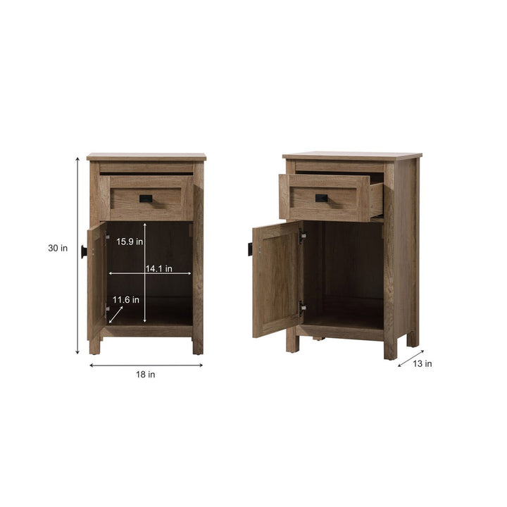 18 Inch Wide Bathroom Storage Freedstanding Cabinet In Natural Oak - View 4 - Joshua Marshal