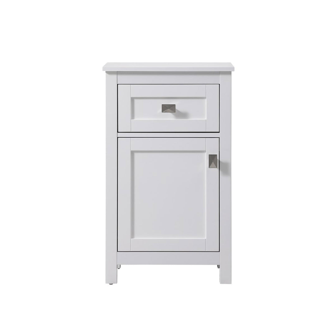 18 Inch Wide Bathroom Storage Freedstanding Cabinet In White - View 3 - Joshua Marshal