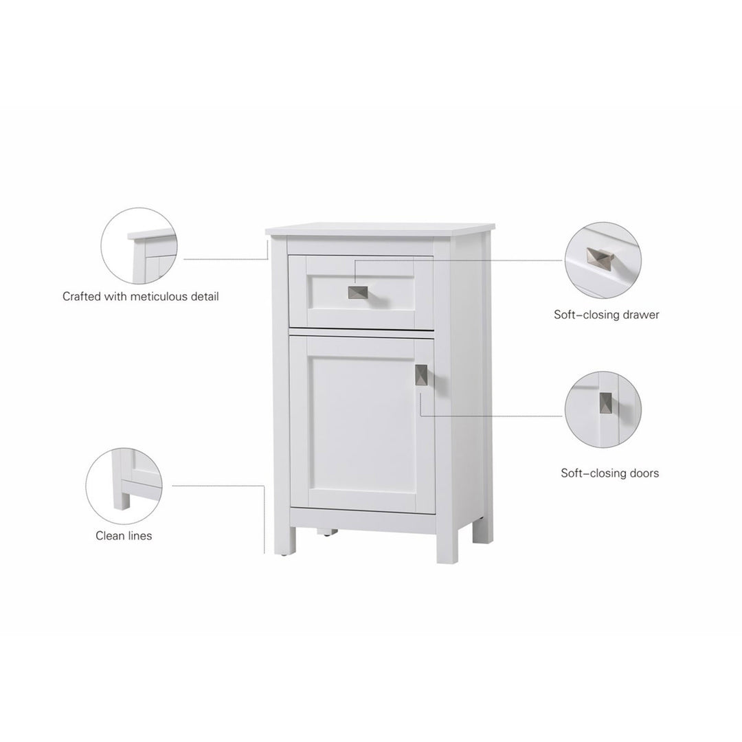 18 Inch Wide Bathroom Storage Freedstanding Cabinet In White - View 6 - Joshua Marshal