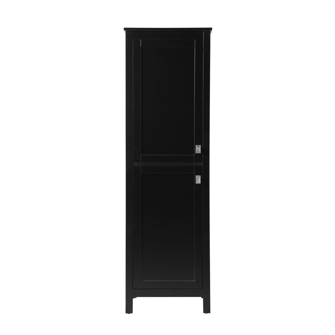 20 Inch Wide Bathroom Linen Storage Freestanding Cabinet In Black - View 3 - Joshua Marshal