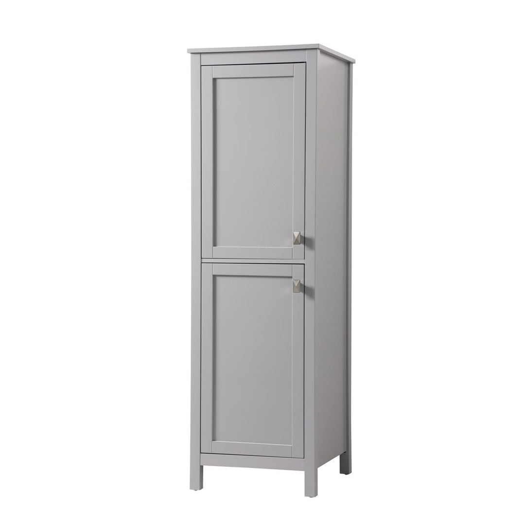 20 Inch Wide Bathroom Linen Storage Freestanding Cabinet In Grey - View 4 - Joshua Marshal
