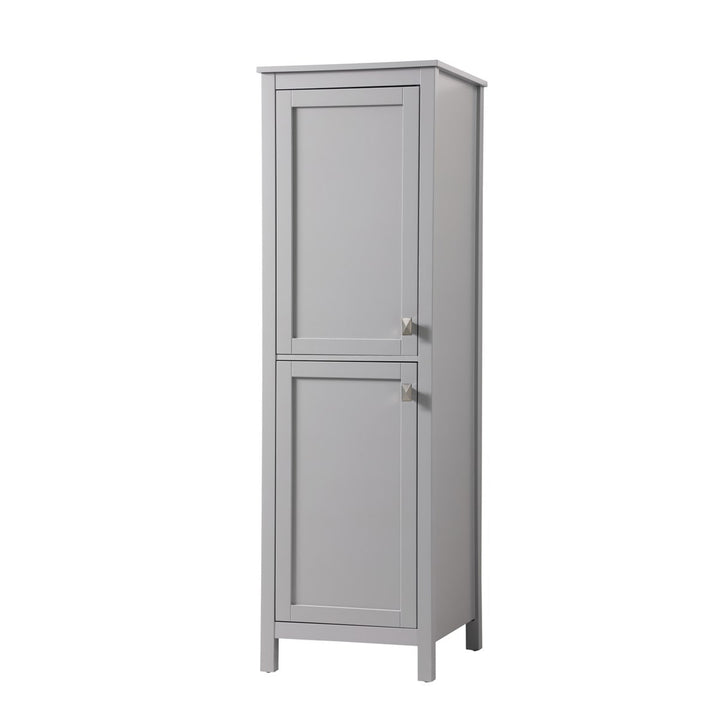 20 Inch Wide Bathroom Linen Storage Freestanding Cabinet In Grey - View 4 - Joshua Marshal