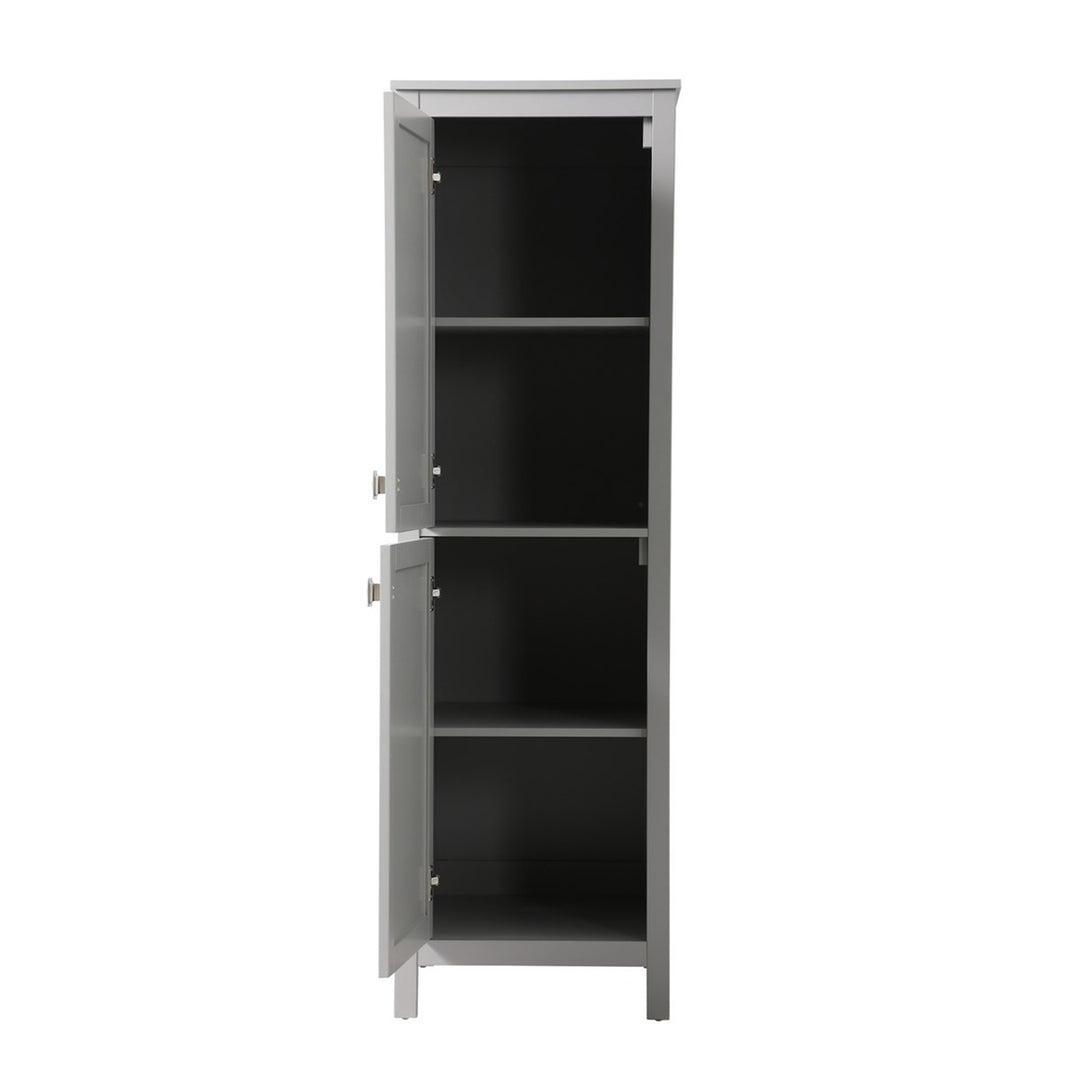 20 Inch Wide Bathroom Linen Storage Freestanding Cabinet In Grey - View 5 - Joshua Marshal
