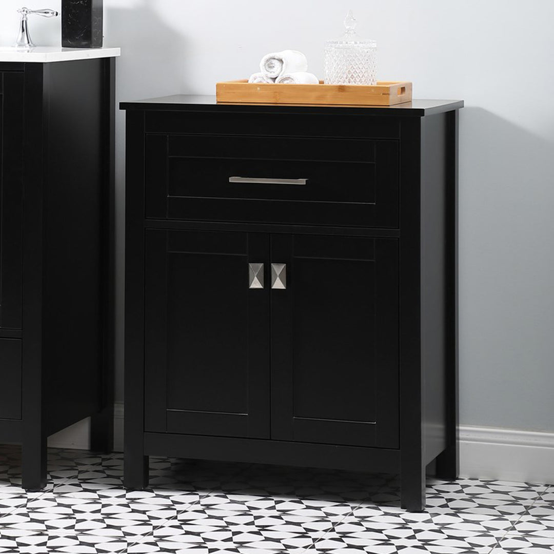24 Inch Wide Bathroom Storage Freestanding Cabinet In Black Black Finish - KITCHEN & BATH by Joshua Marshal
