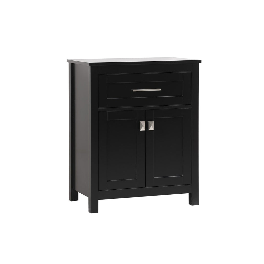 24 Inch Wide Bathroom Storage Freestanding Cabinet In Black - View 4 - Joshua Marshal