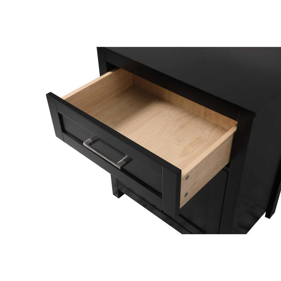 24 Inch Wide Bathroom Storage Freestanding Cabinet In Black - View 5 - Joshua Marshal