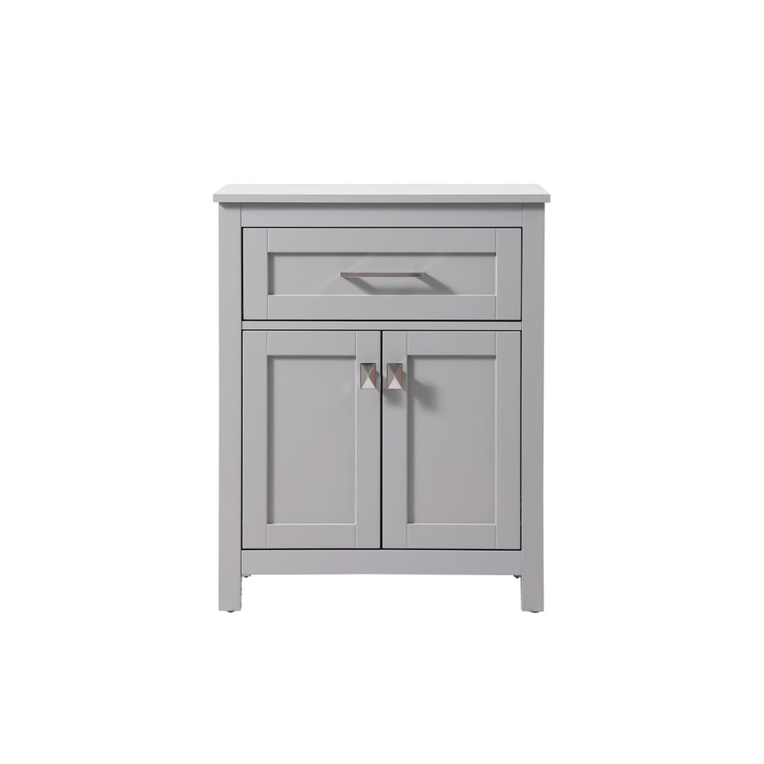 24 Inch Wide Bathroom Storage Freestanding Cabinet In Grey - View 3 - Joshua Marshal