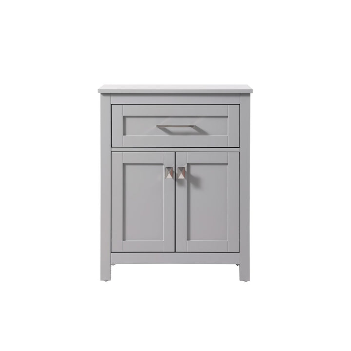 24 Inch Wide Bathroom Storage Freestanding Cabinet In Grey - View 3 - Joshua Marshal