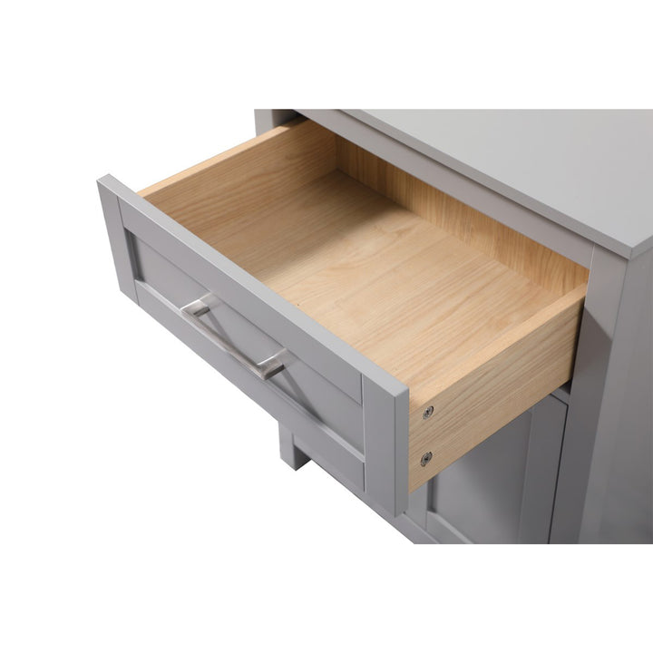 24 Inch Wide Bathroom Storage Freestanding Cabinet In Grey - View 5 - Joshua Marshal