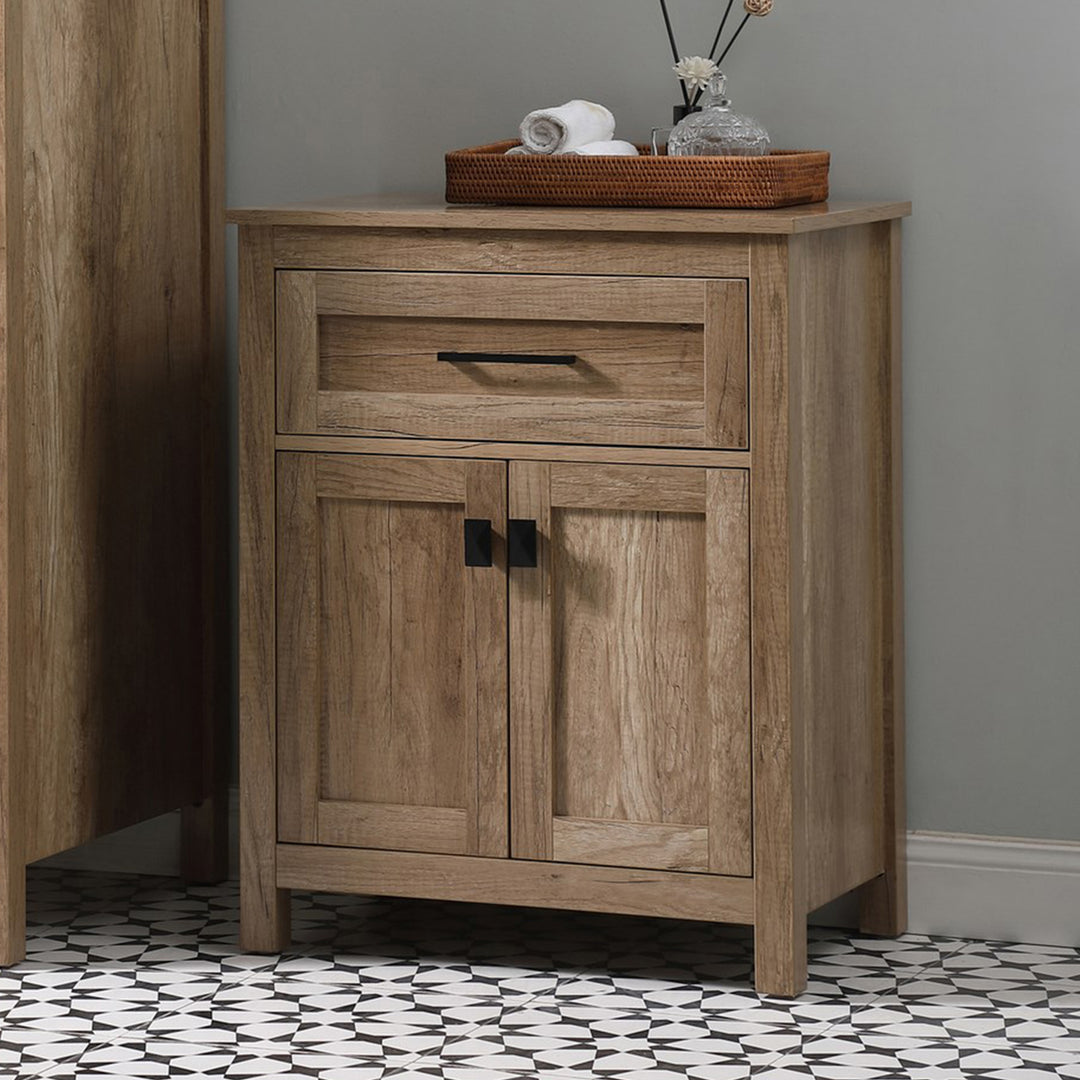 24 Inch Wide Bathroom Storage Freestanding Cabinet In Natural Oak Natural Oak Finish - KITCHEN & BATH by Joshua Marshal