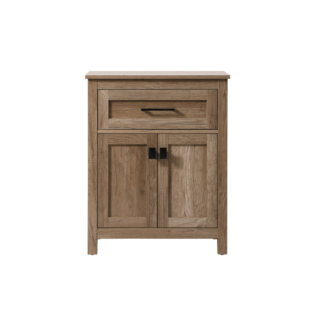 24 Inch Wide Bathroom Storage Freestanding Cabinet In Natural Oak - View 3 - Joshua Marshal