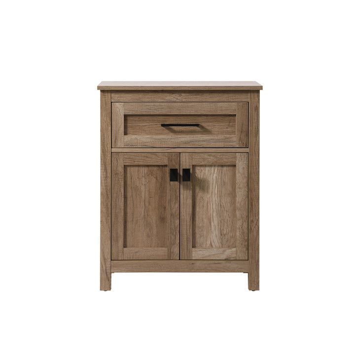 24 Inch Wide Bathroom Storage Freestanding Cabinet In Natural Oak - View 3 - Joshua Marshal