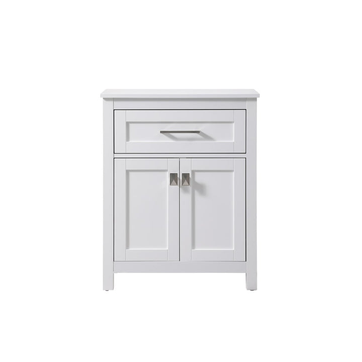 24 Inch Wide Bathroom Storage Freestanding Cabinet In White - View 3 - Joshua Marshal