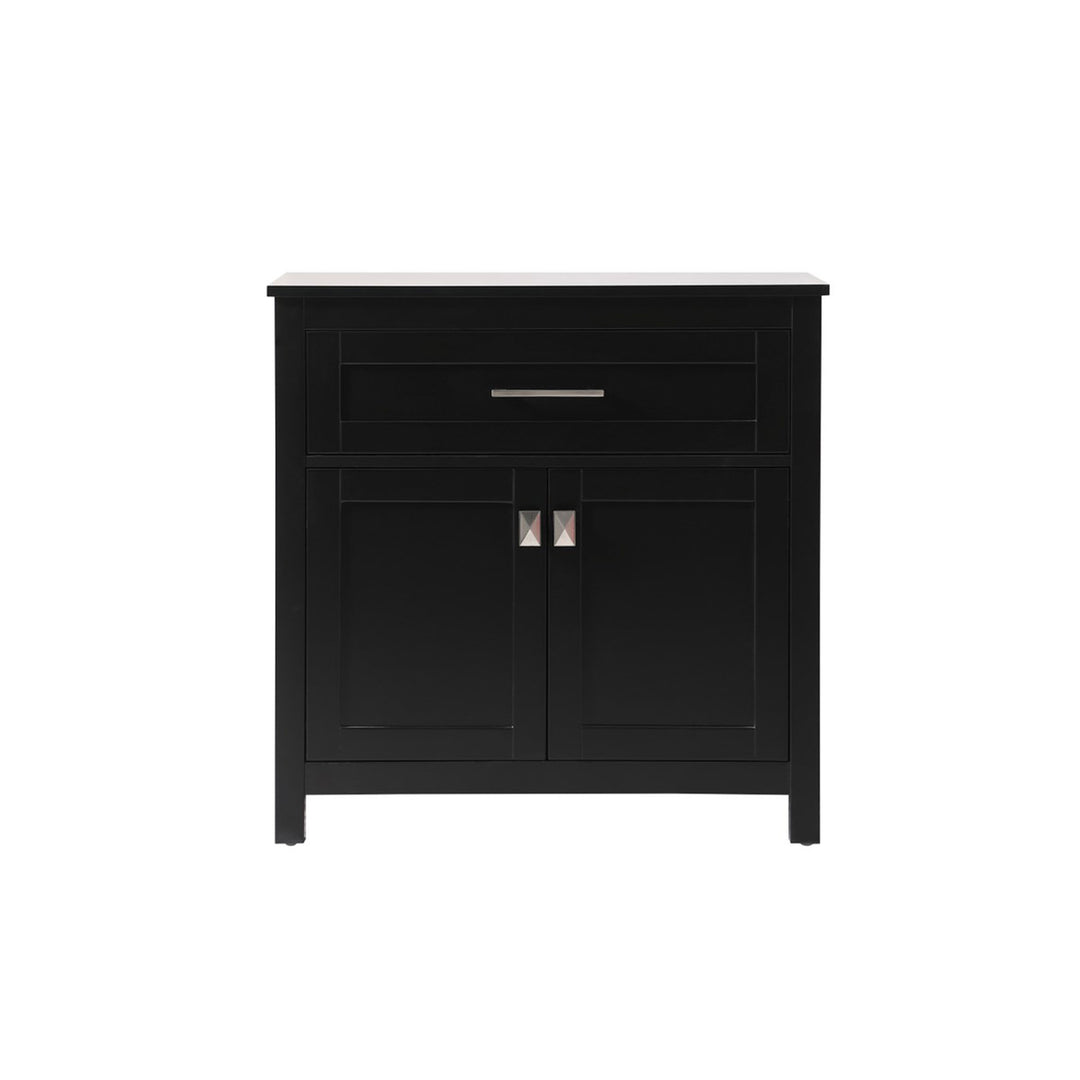 30 Inch Wide Bathroom Storage Freestanding Cabinet In Black - View 3 - Joshua Marshal