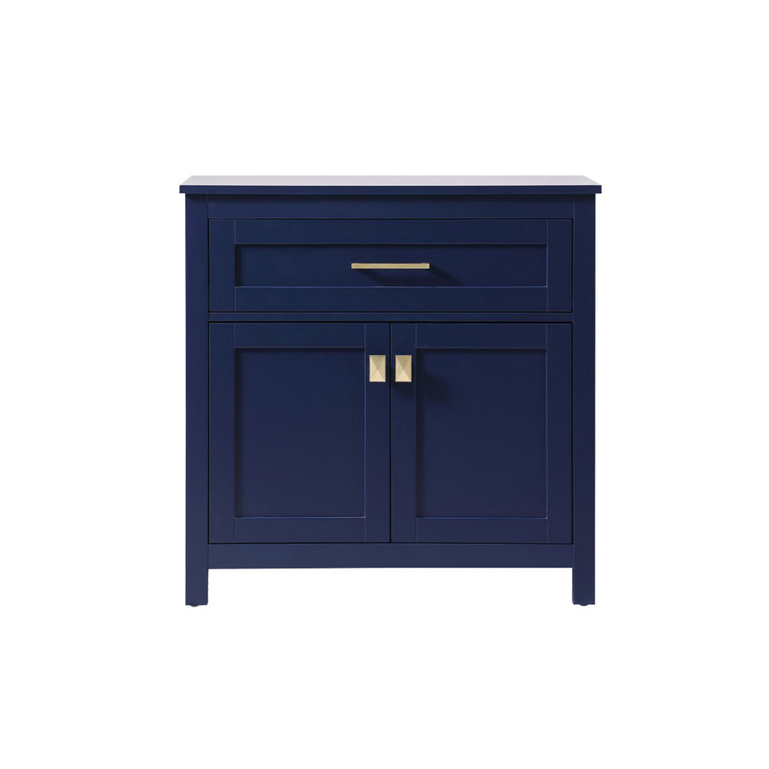 30 Inch Wide Bathroom Storage Freestanding Cabinet In Blue - View 3 - Joshua Marshal