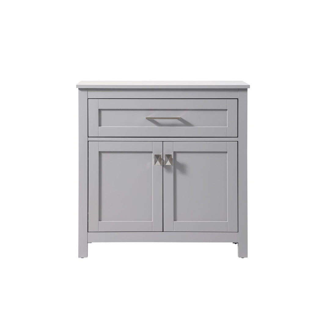 30 Inch Wide Bathroom Storage Freestanding Cabinet In Grey - View 3 - Joshua Marshal