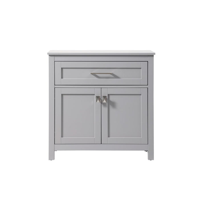 30 Inch Wide Bathroom Storage Freestanding Cabinet In Grey - View 3 - Joshua Marshal