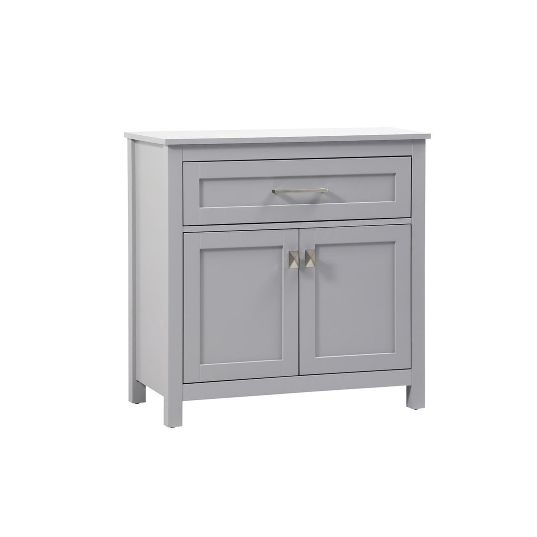 30 Inch Wide Bathroom Storage Freestanding Cabinet In Grey - View 4 - Joshua Marshal